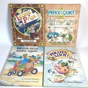 Parents Magazine Press Books Lot of 4 1980s Bicycle Bear Leons Prize